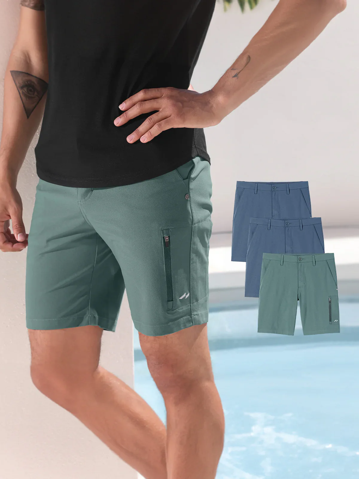 3 Pack All Day Elite Performance™ Chino Shorts - Image 3