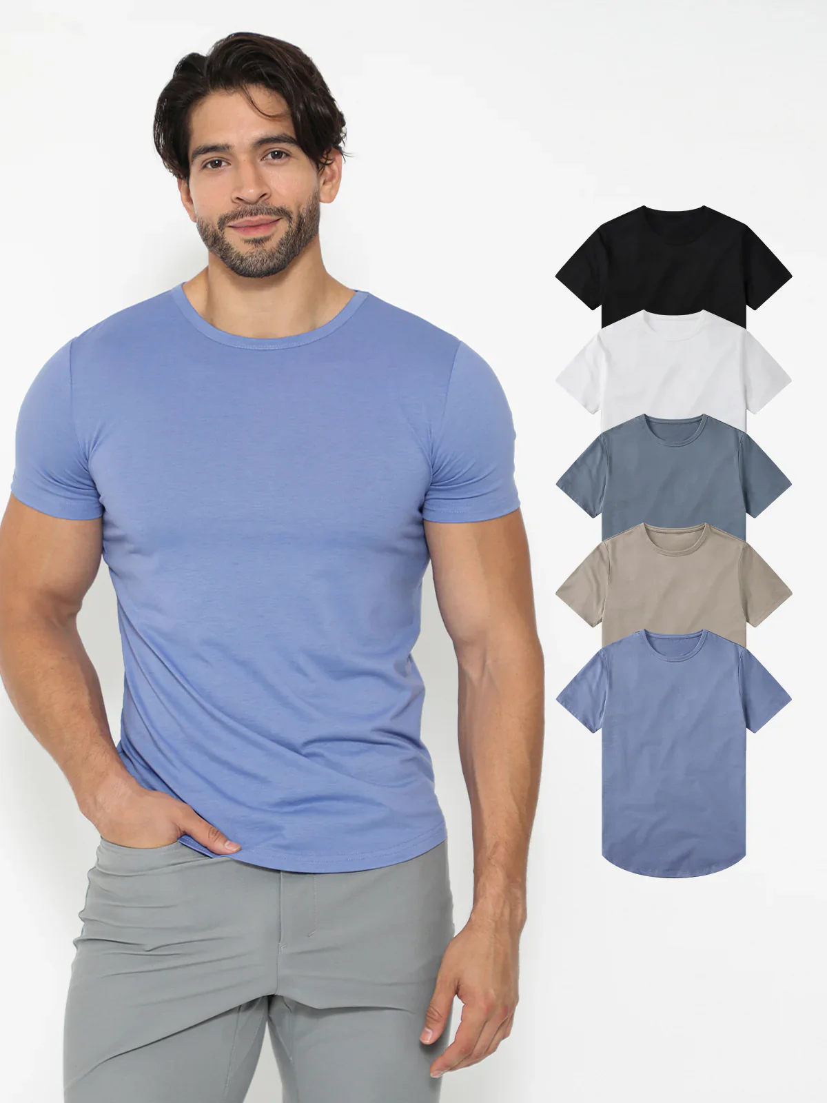 5-Pack All Day Elite Curve-Hem Tee - Image 5