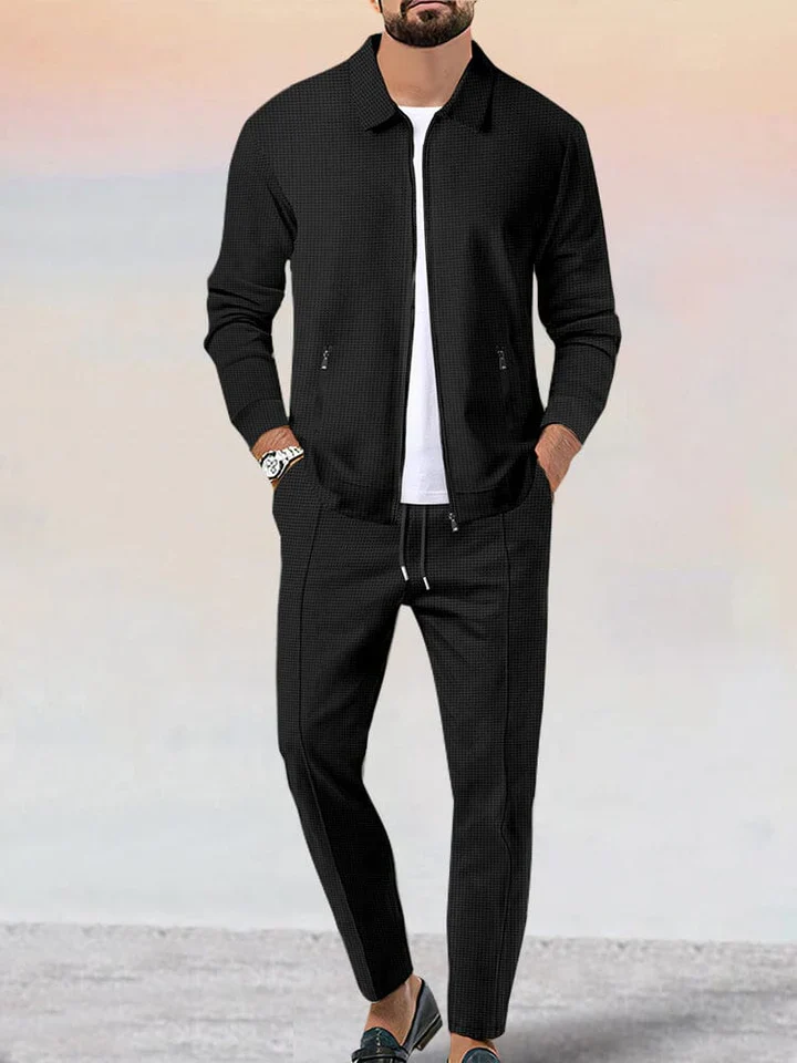 Athleisure Soft Waffle Jacket Set - Image 3
