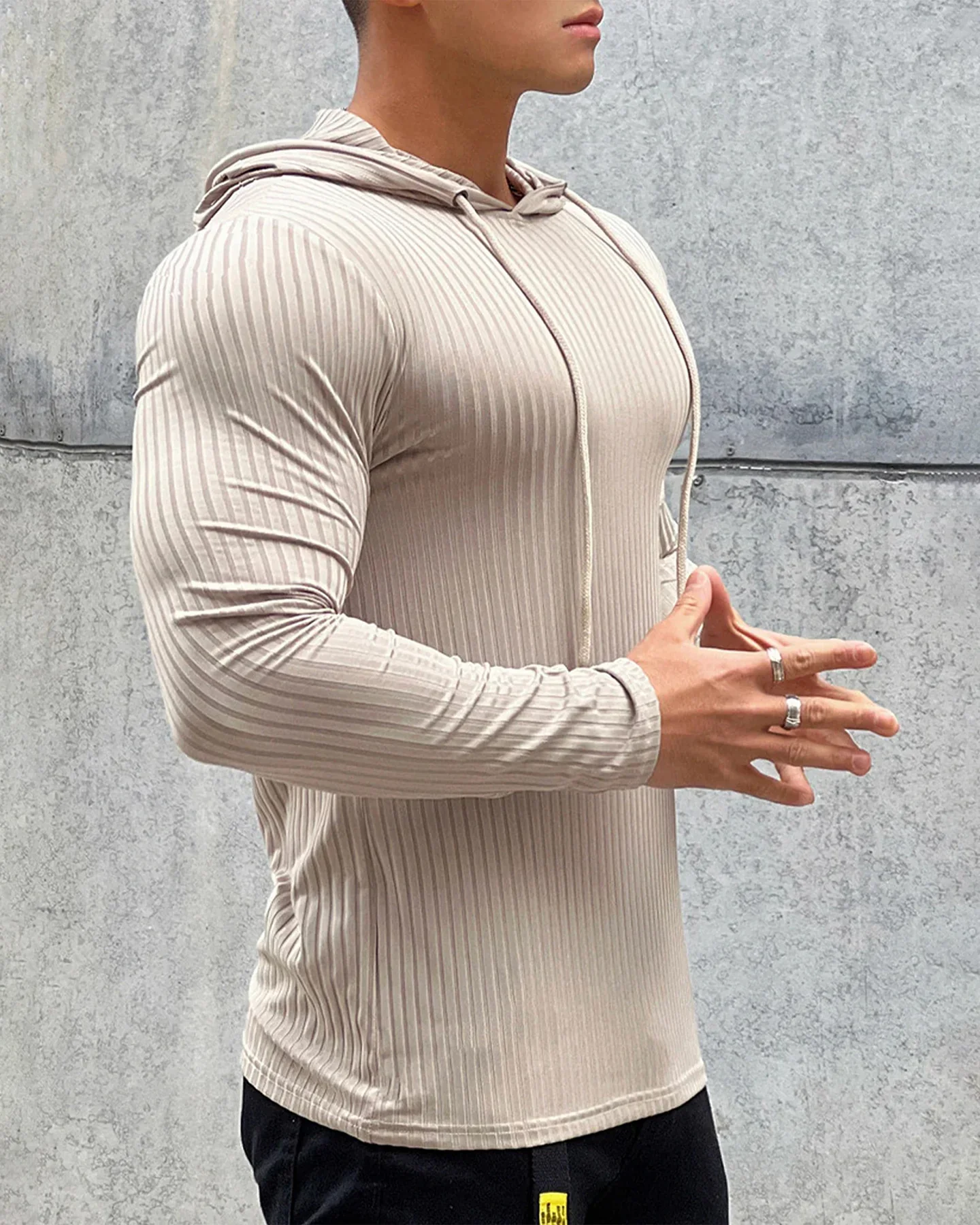 Baselayer Hoodie Stretch Rib Jersey - Image 2