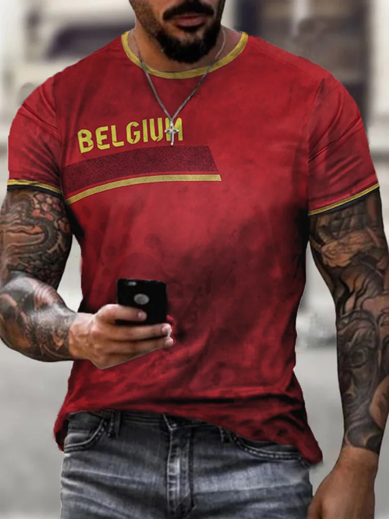 Belgium Sports Football Printed T-Shirt
