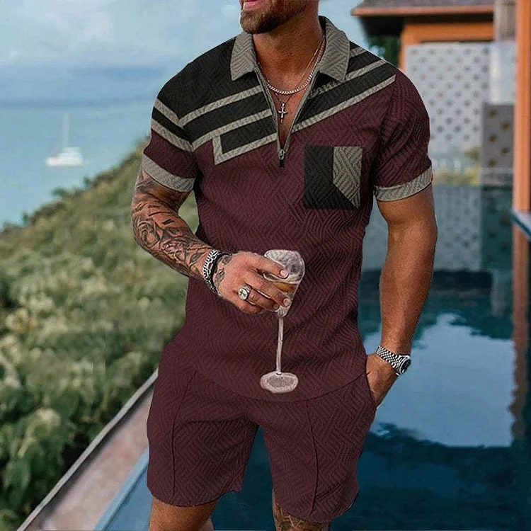 Block Boy Polo Shirt And Shorts Co-Ord - Image 3