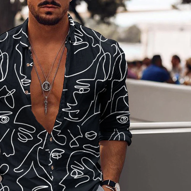 Casual Holiday Pattern Printing Mens Shirt - Image 3
