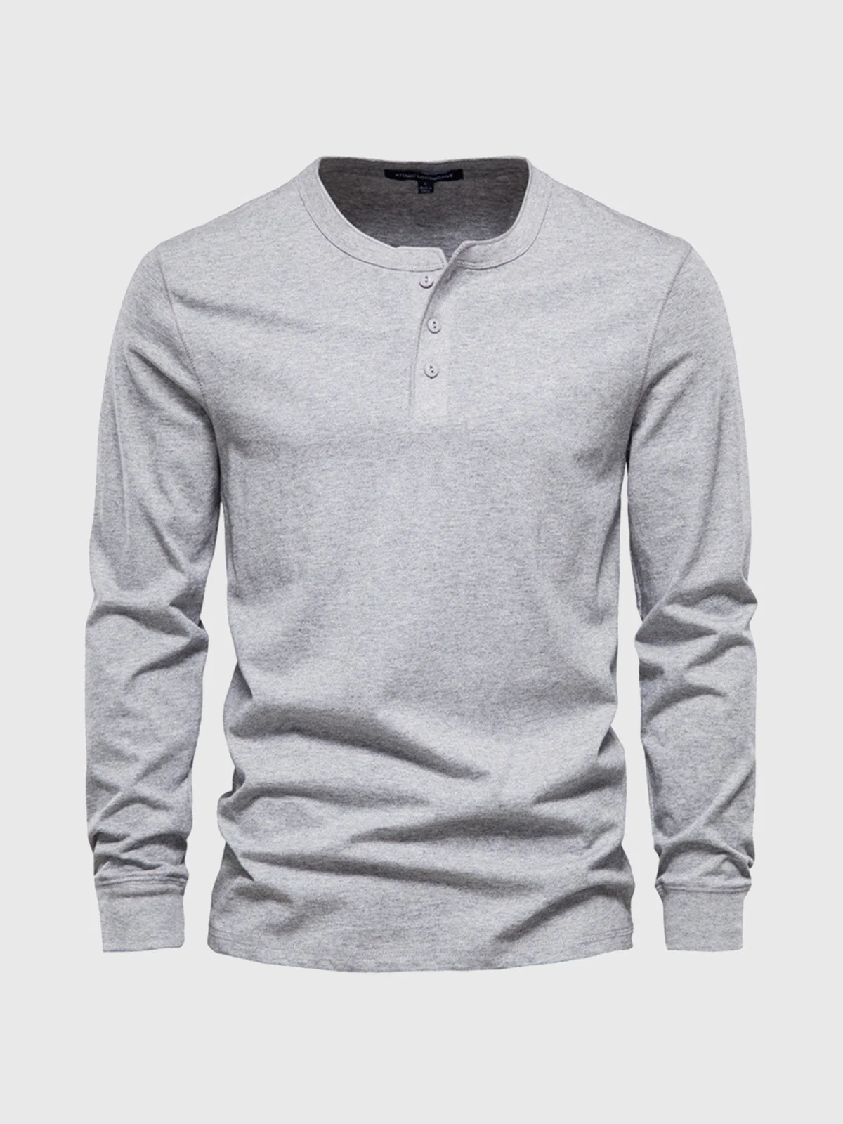 Classic Cotton long Sleeve Henley Shirt - Image 11