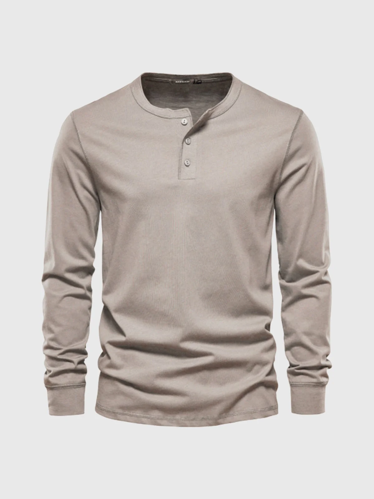 Classic Cotton long Sleeve Henley Shirt - Image 25