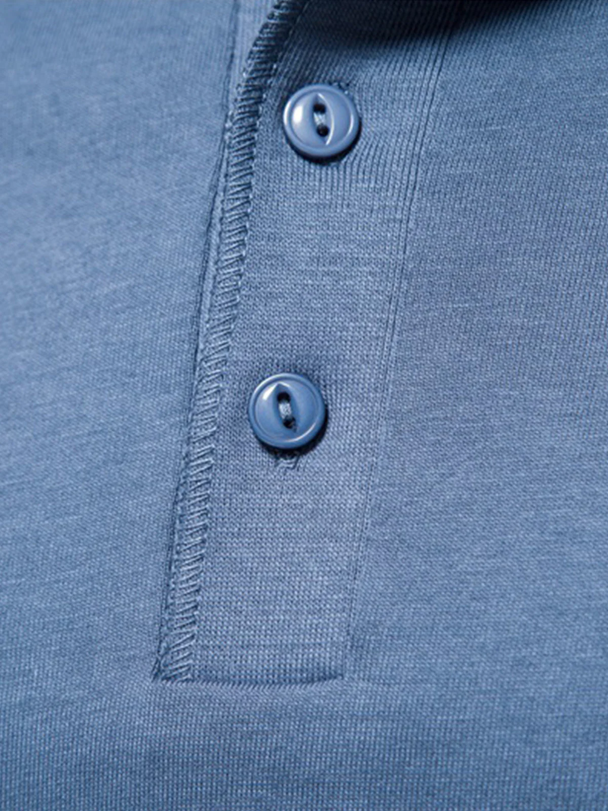 Classic Cotton long Sleeve Henley Shirt - Image 6
