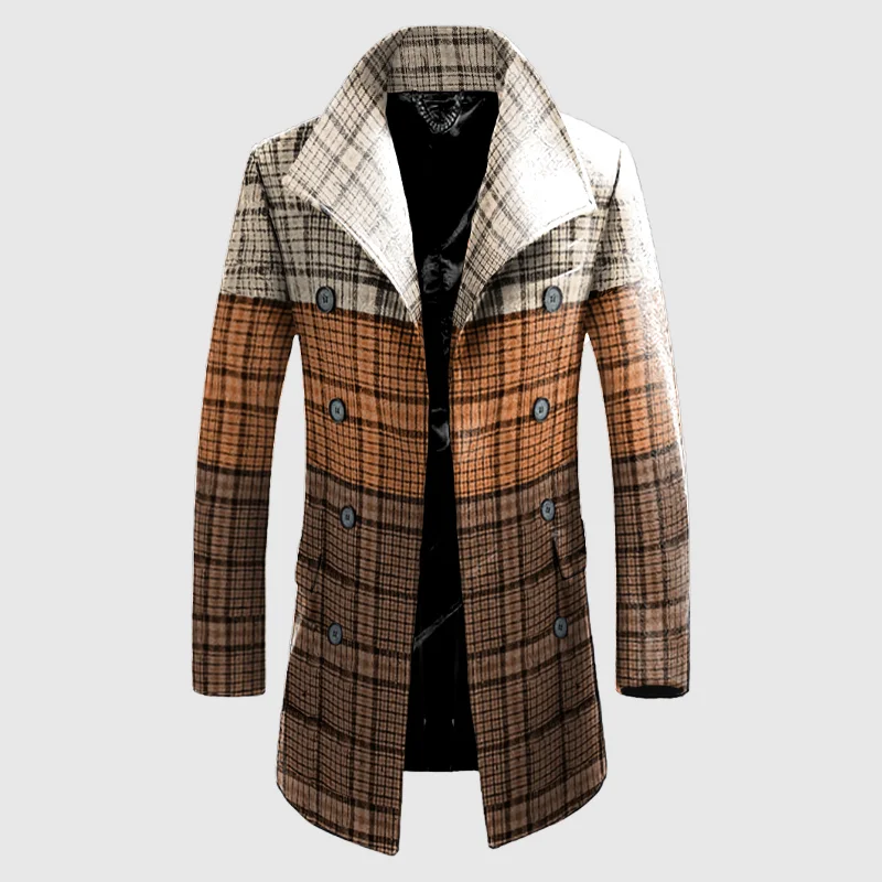 Color Block Check Coat - Image 2