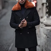 Color Block Eco Fur Coat - Image 3