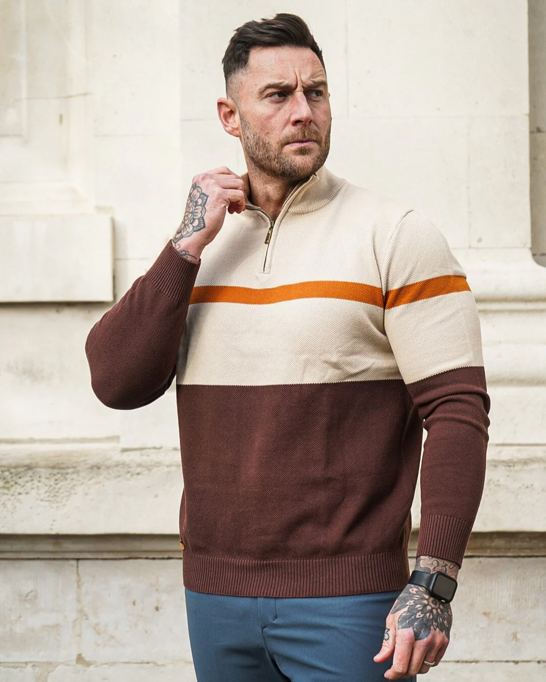 Color-Block Quarter-Zip Sweater New - Image 7