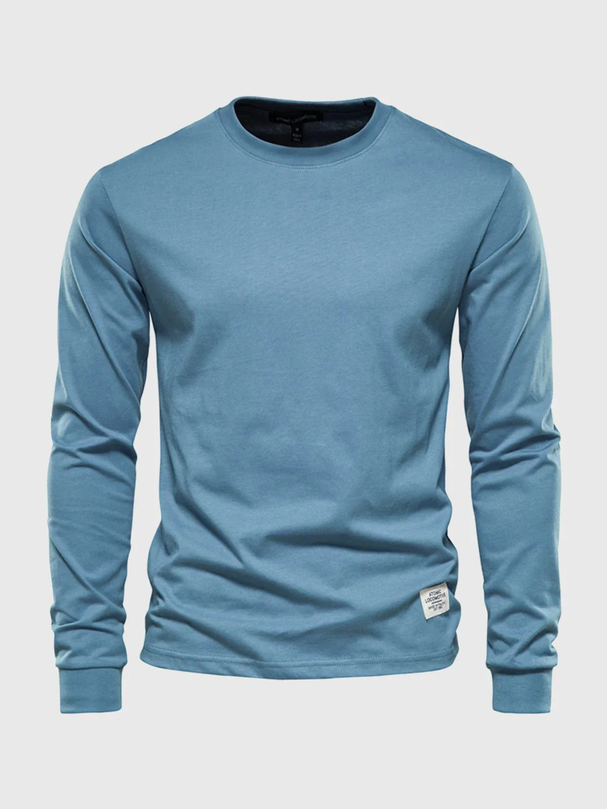 Crew neck Long Sleeve Cotton T-Shirt - Image 11