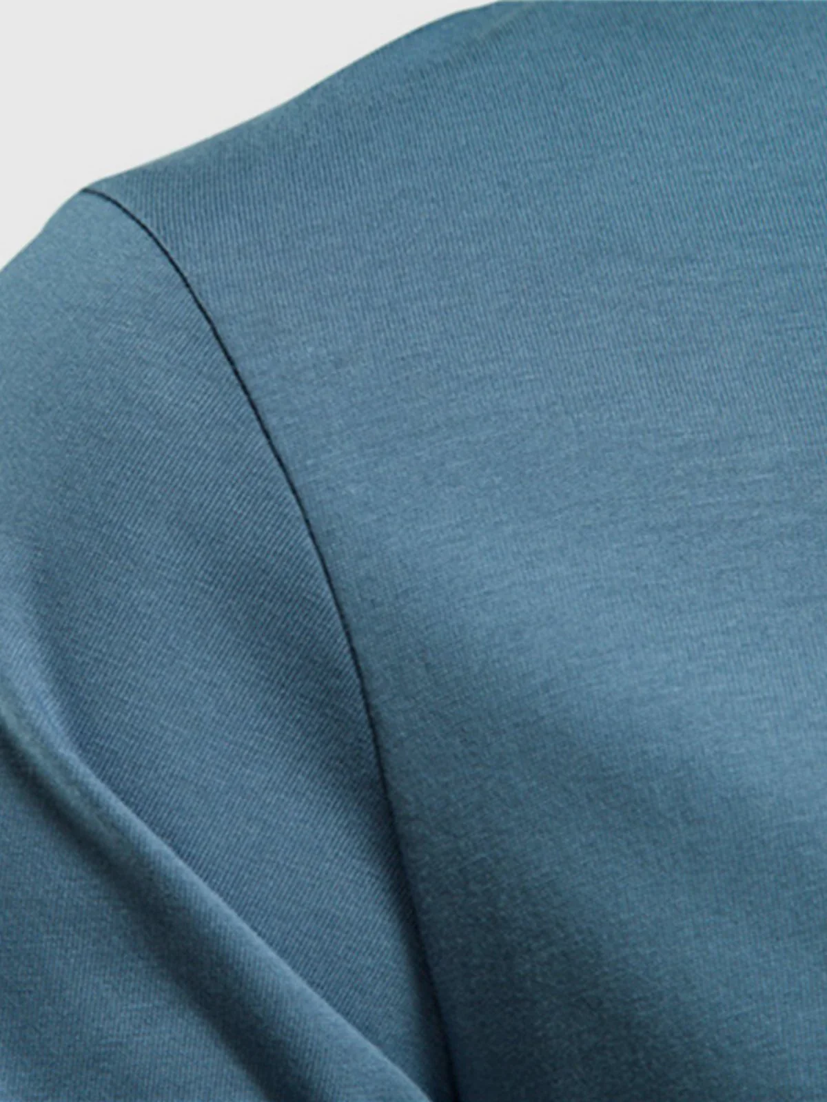Crew neck Long Sleeve Cotton T-Shirt - Image 12