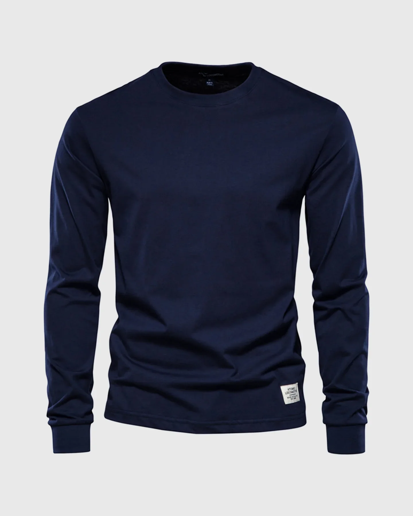 Crew neck Long Sleeve Cotton T-Shirt - Image 15