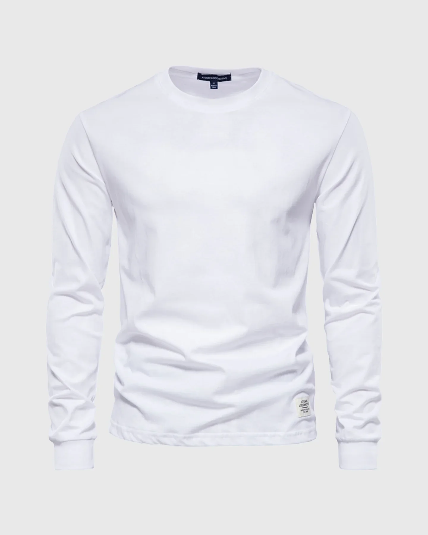 Crew neck Long Sleeve Cotton T-Shirt - Image 16
