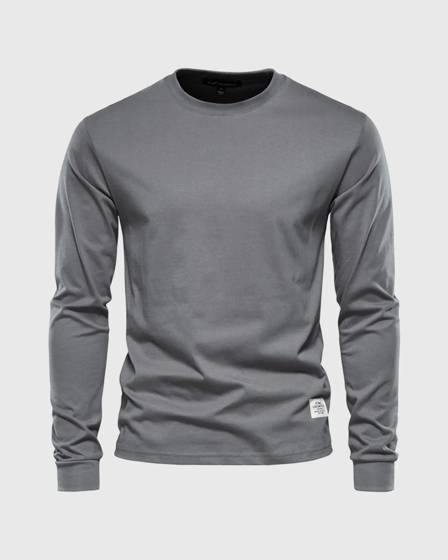 Crew neck Long Sleeve Cotton T-Shirt - Image 18