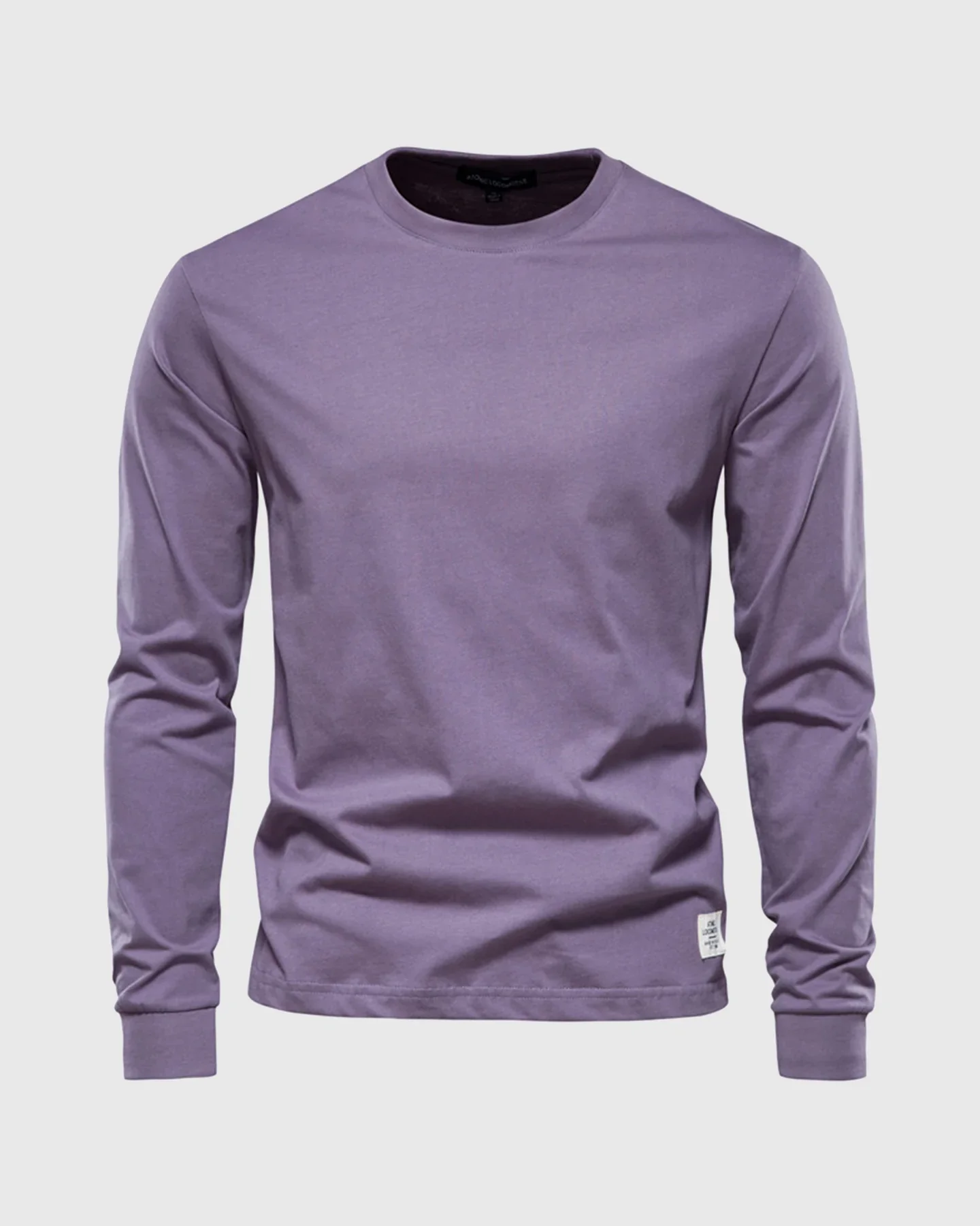 Crew neck Long Sleeve Cotton T-Shirt - Image 19