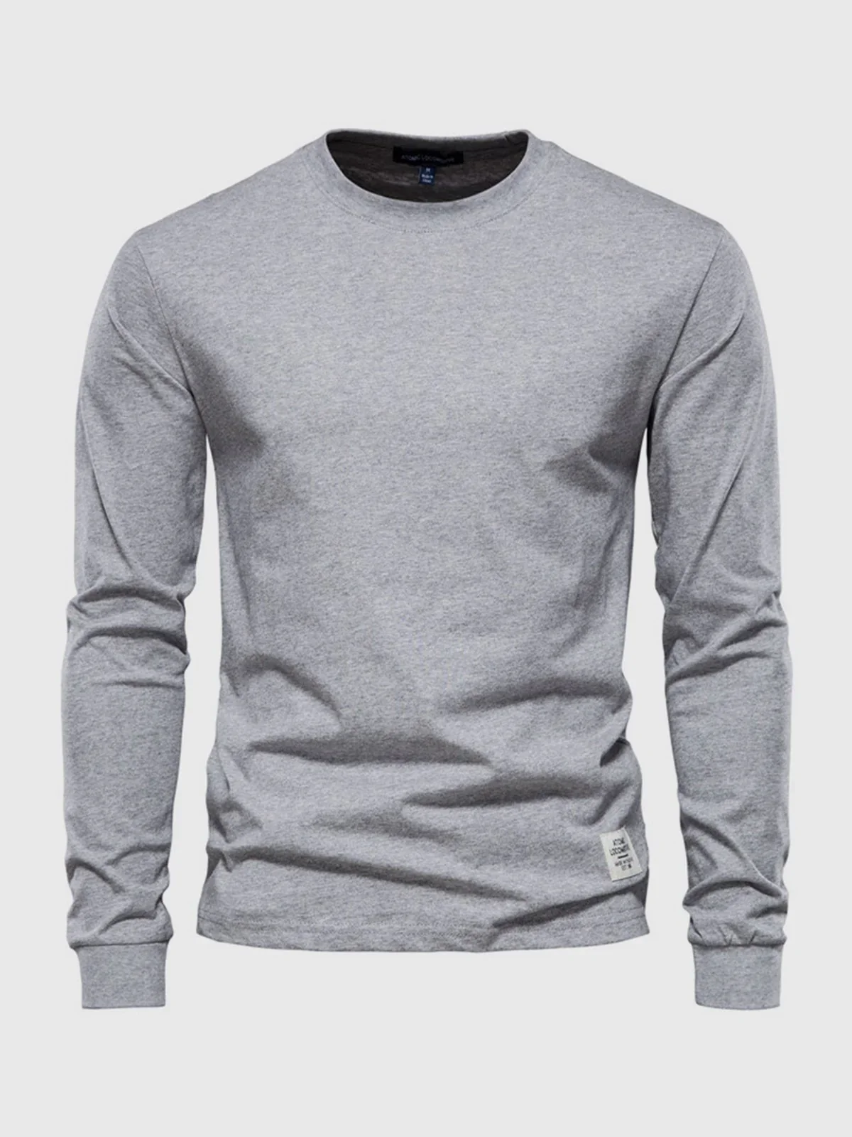 Crew neck Long Sleeve Cotton T-Shirt - Image 20