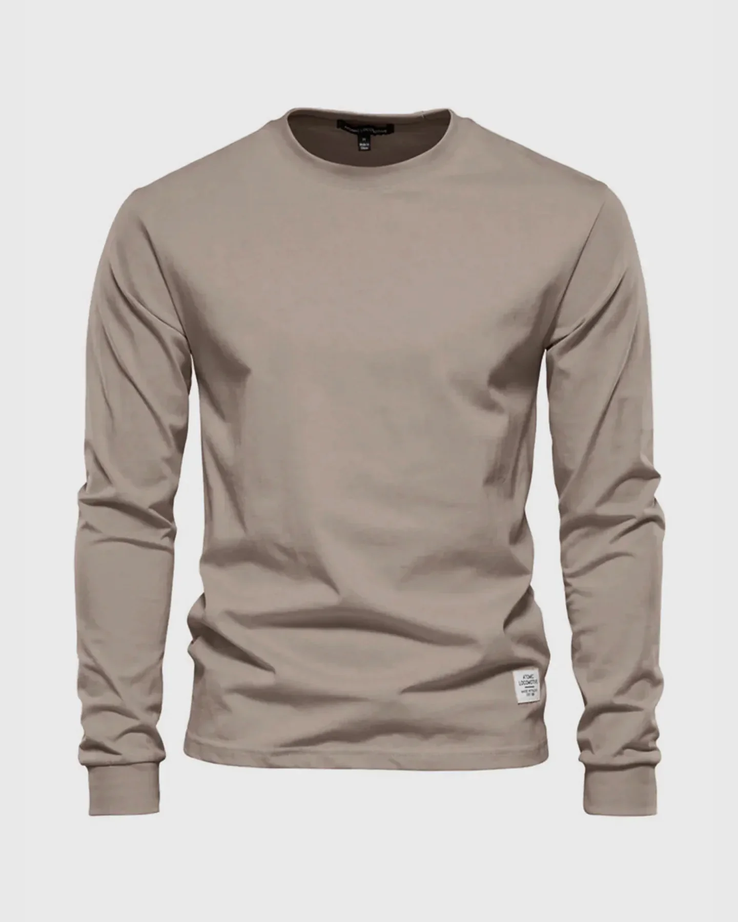 Crew neck Long Sleeve Cotton T-Shirt - Image 21