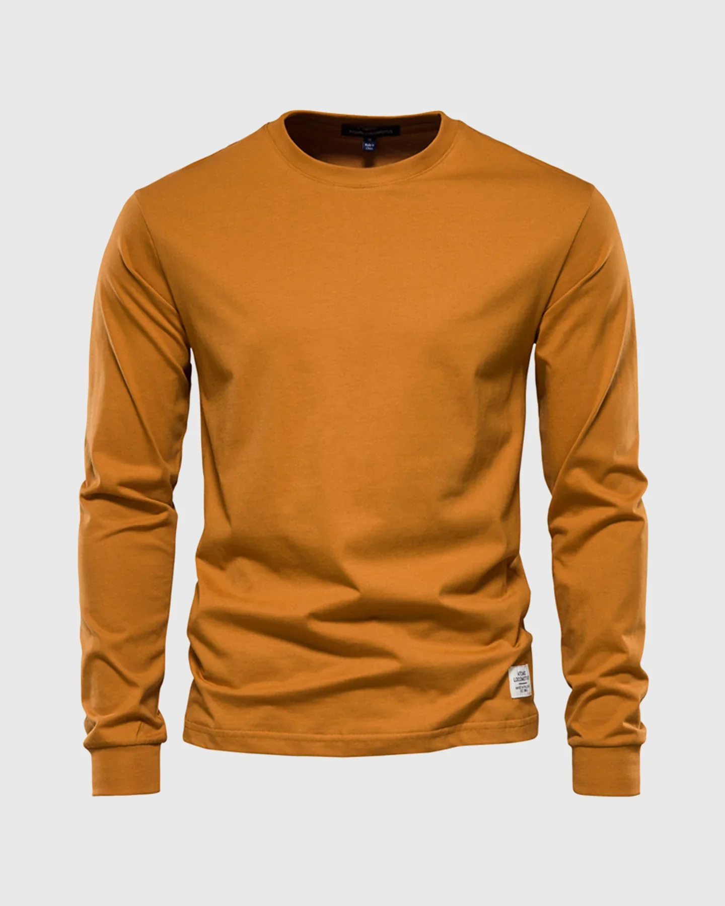 Crew neck Long Sleeve Cotton T-Shirt - Image 22
