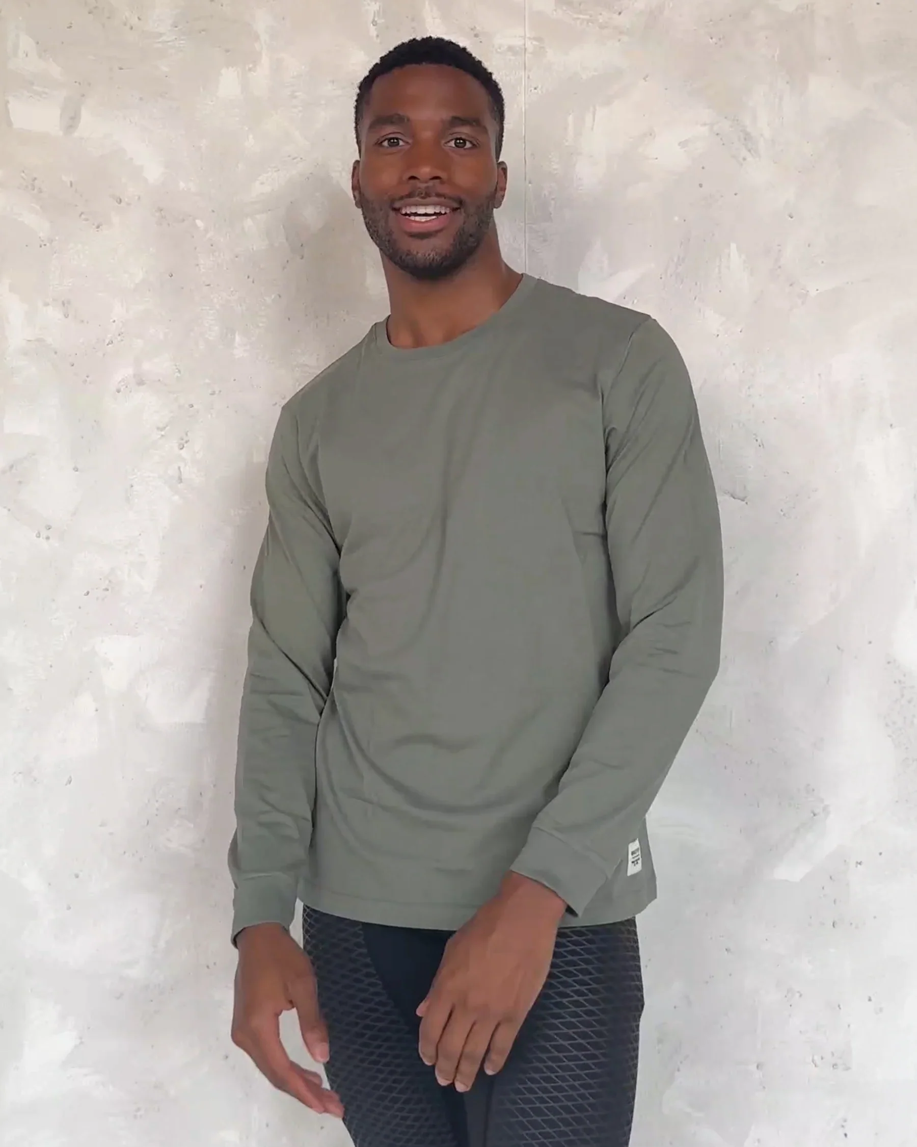 Crew neck Long Sleeve Cotton T-Shirt - Image 4