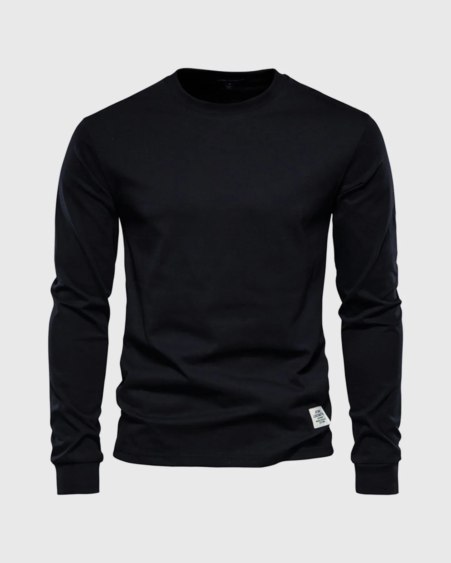 Crew neck Long Sleeve Cotton T-Shirt - Image 5