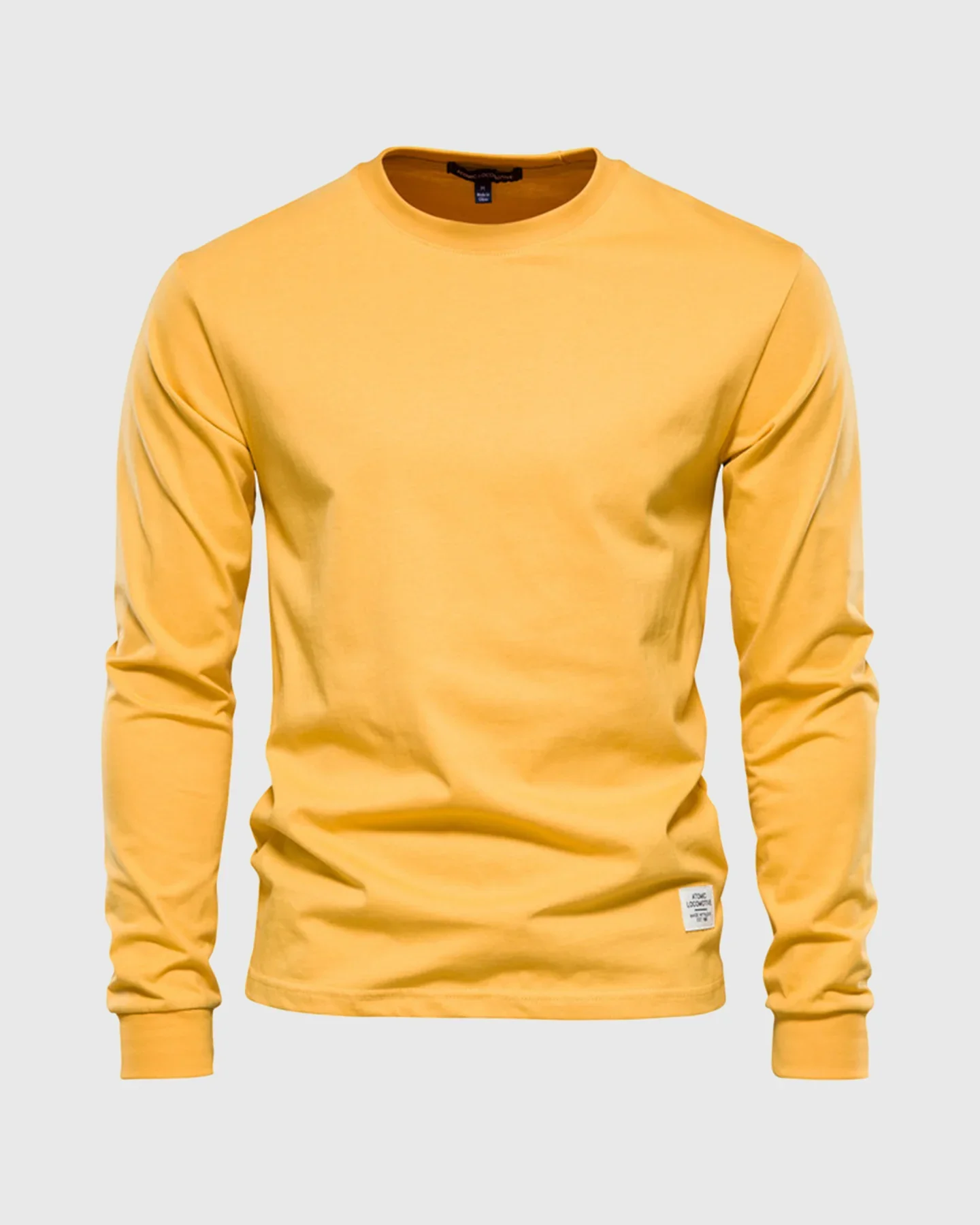 Crew neck Long Sleeve Cotton T-Shirt - Image 8