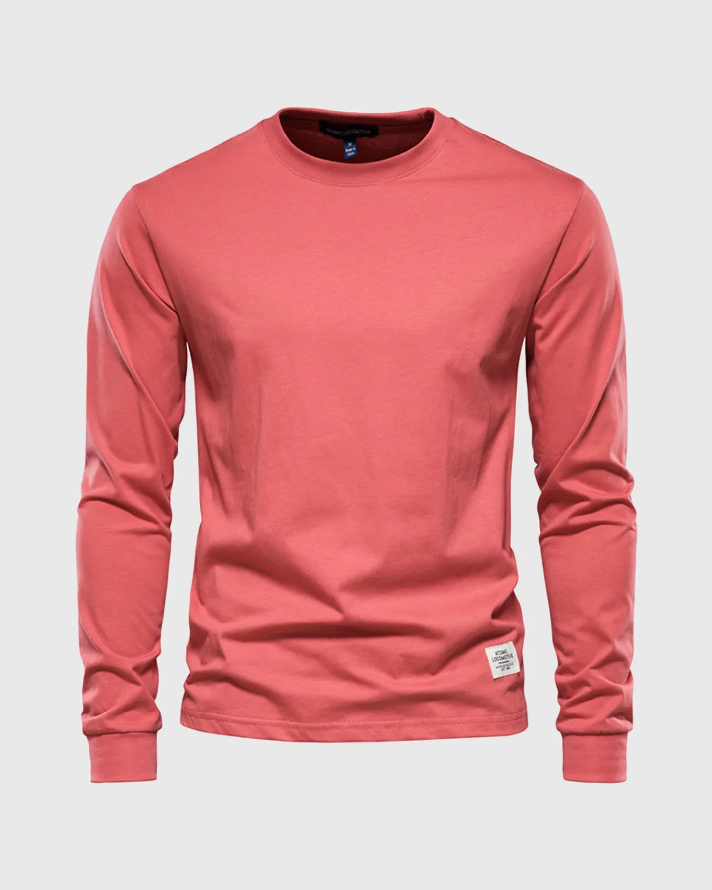 Crew neck Long Sleeve Cotton T-Shirt - Image 9