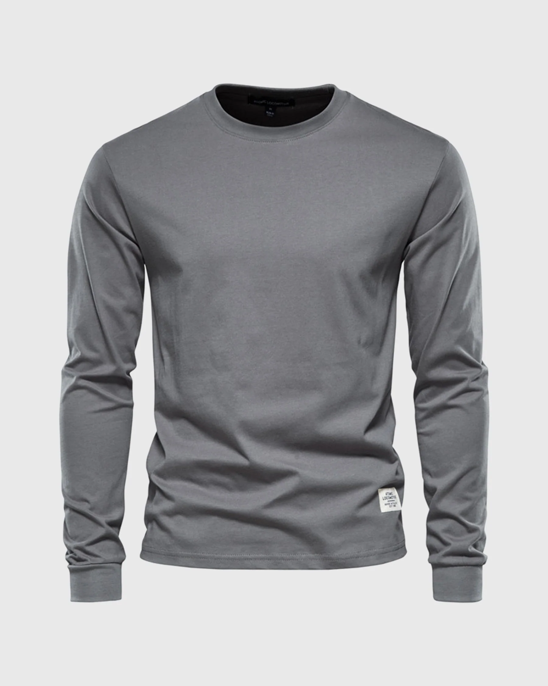 Crew neck Long Sleeve Cotton Premium Basic T-Shirt - Image 15