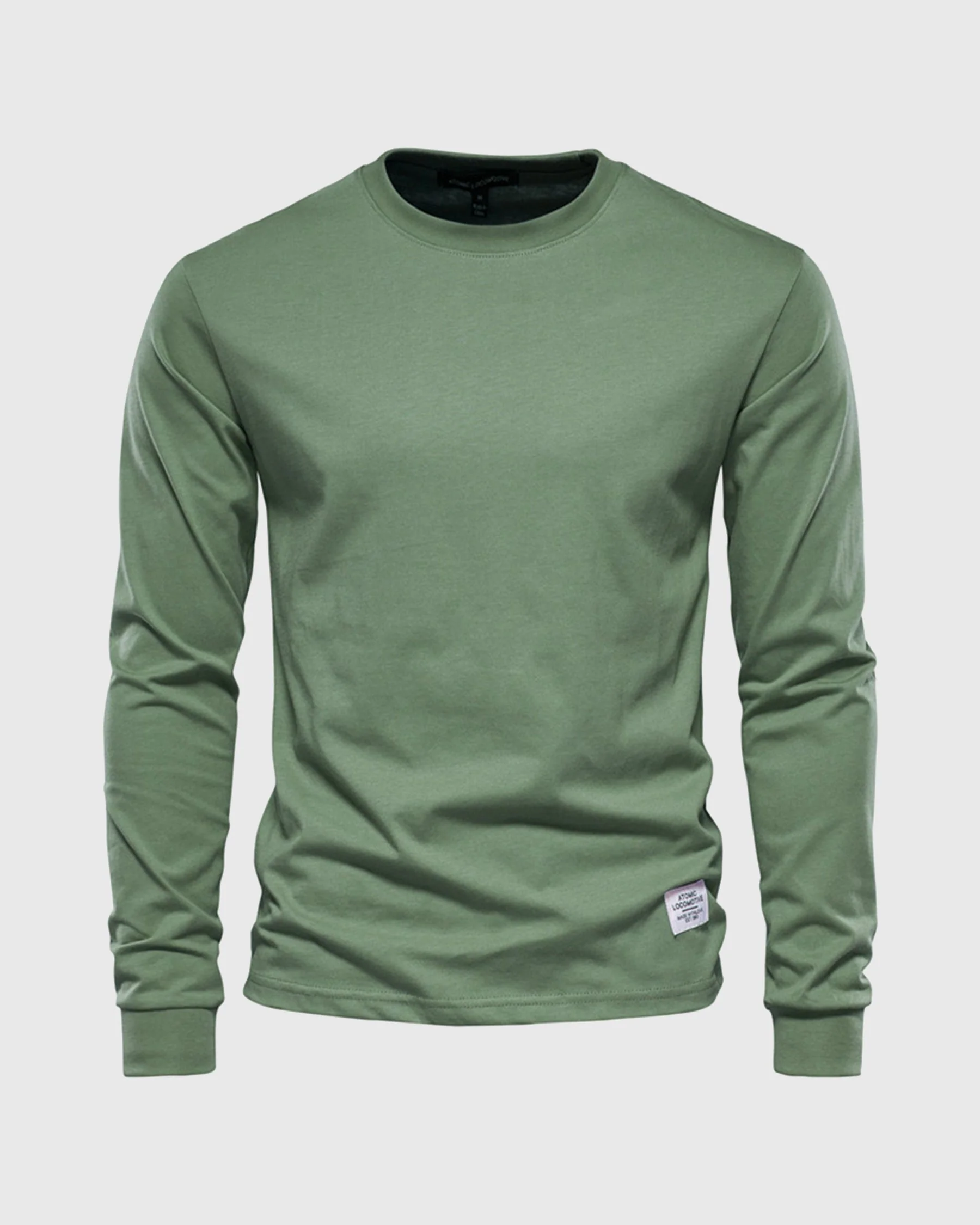Crew neck Long Sleeve Cotton Premium Basic T-Shirt - Image 17