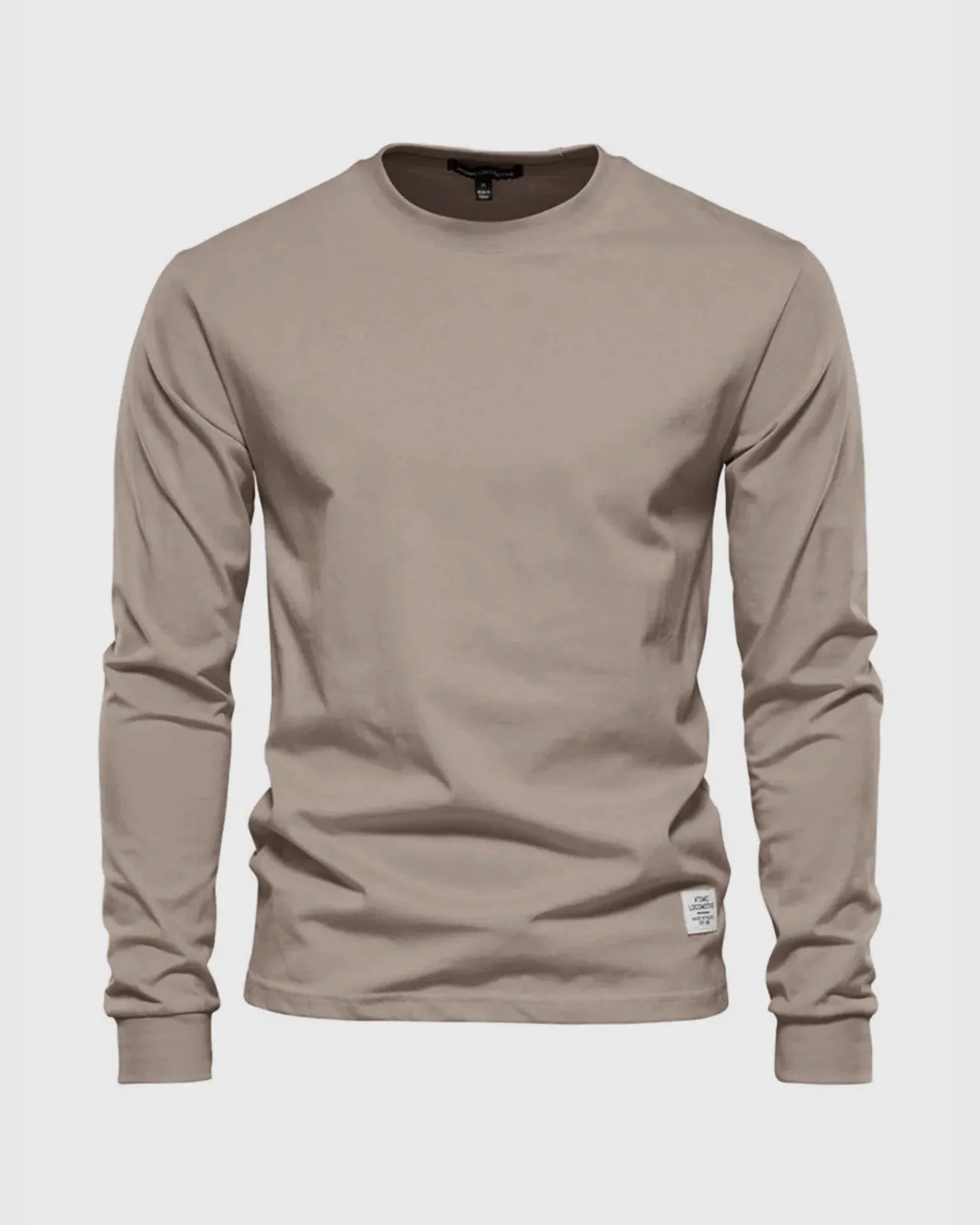 Crew neck Long Sleeve Cotton Premium Basic T-Shirt - Image 19
