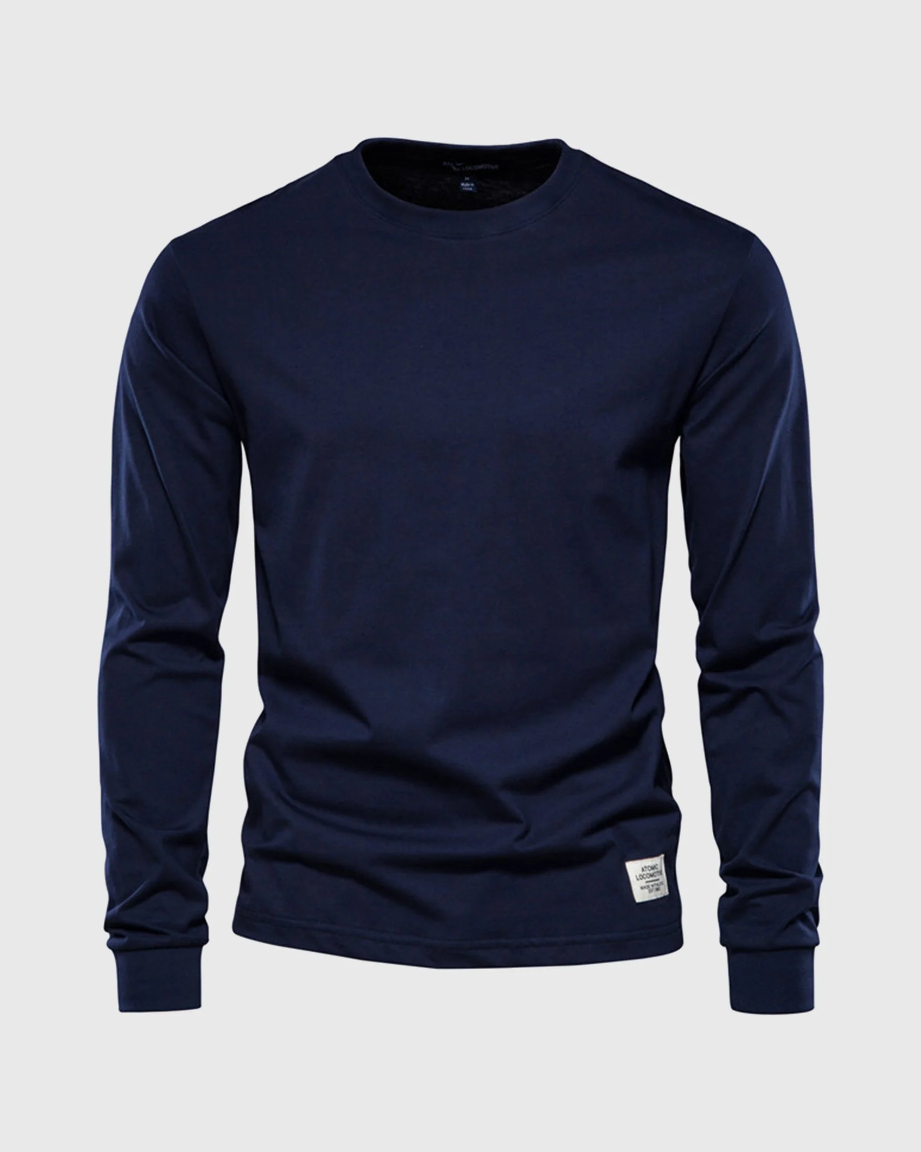 Crew neck Long Sleeve Cotton Premium Basic T-Shirt - Image 21