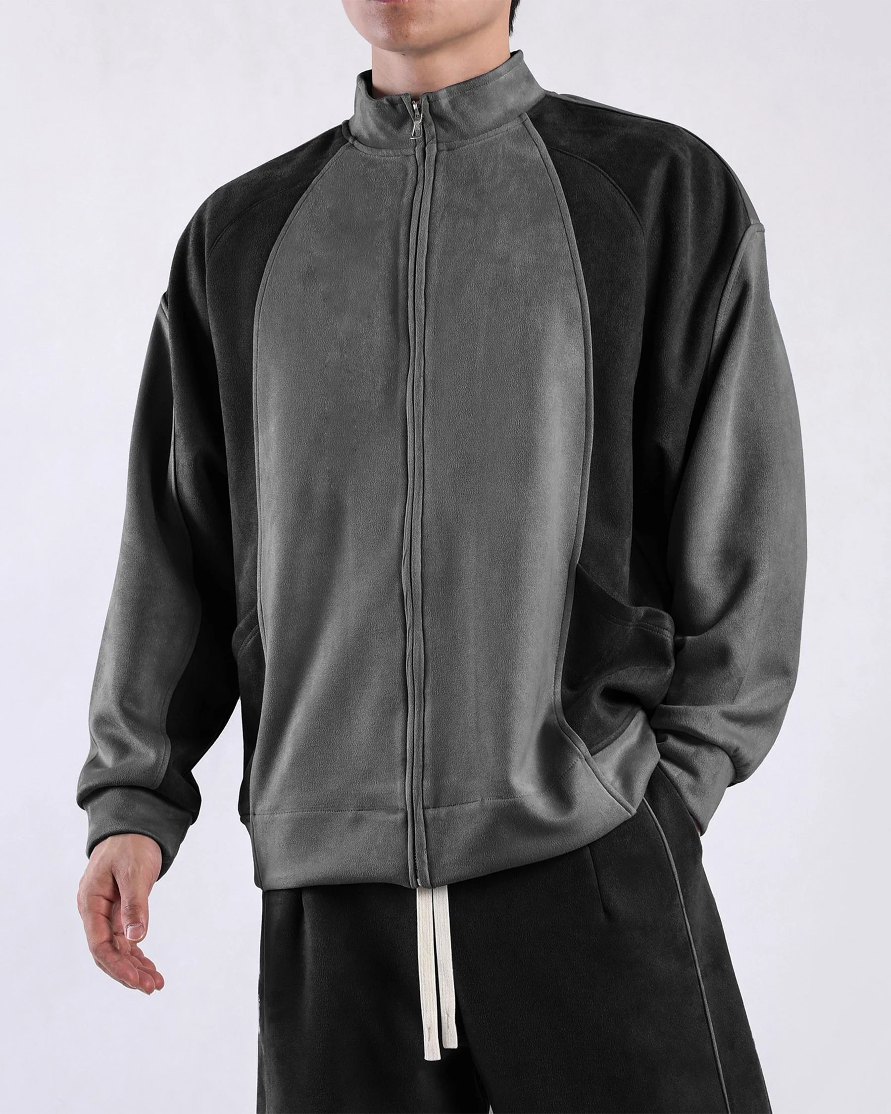Duo-Tone Suede Track Jacket New - Image 7