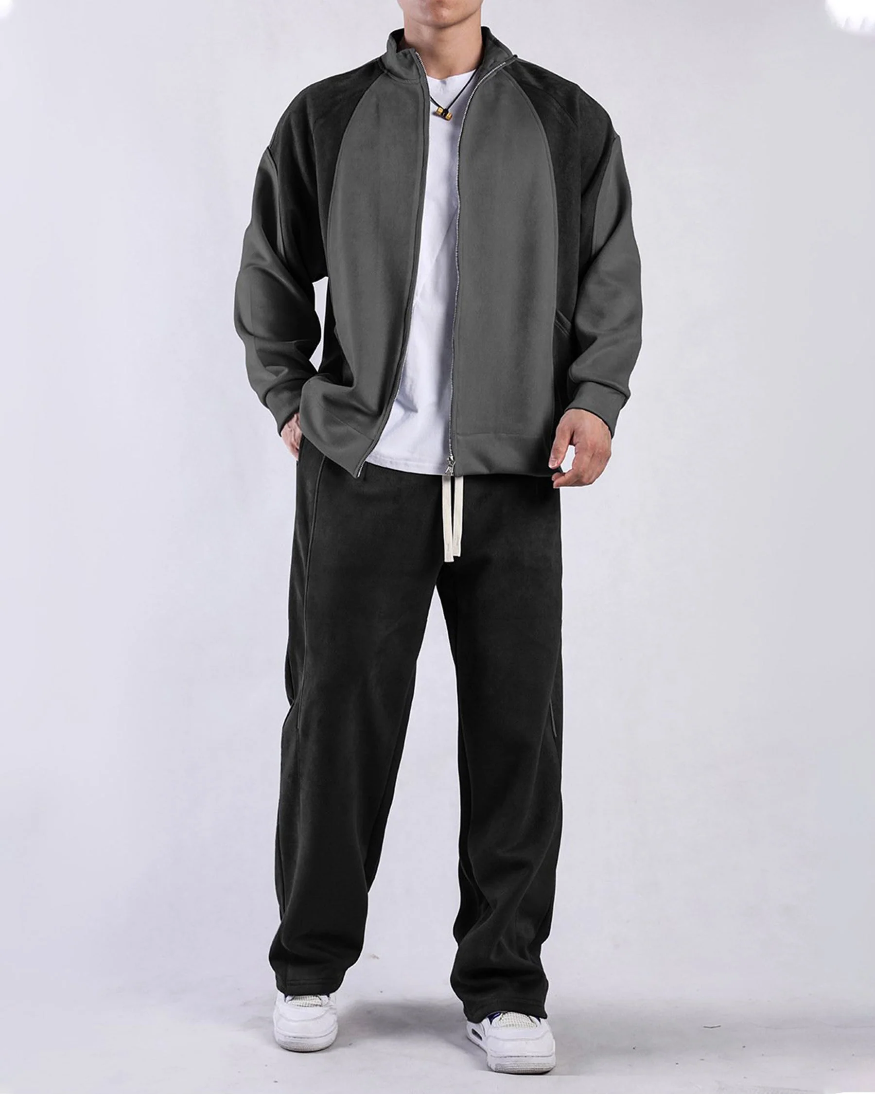 Duo-Tone Suede Track Jacket New - Image 8