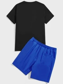 EMRG  Bear & Letter Graphic Tee & Drawstring Waist Shorts - Image 14