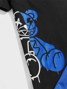 EMRG  Bear & Letter Graphic Tee & Drawstring Waist Shorts - Image 15