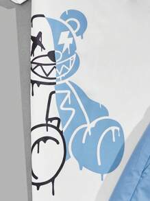 EMRG  Bear & Letter Graphic Tee & Drawstring Waist Shorts - Image 24