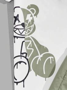 EMRG  Bear & Letter Graphic Tee & Drawstring Waist Shorts - Image 33