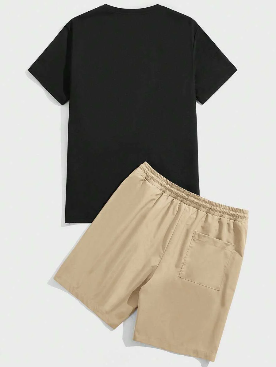 EMRG  Bear & Letter Graphic Tee & Drawstring Waist Shorts - Image 6