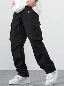EMRG  Flap Pocket Side Drawstring Waist Cargo Pants - Image 16
