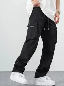 EMRG  Flap Pocket Side Drawstring Waist Cargo Pants - Image 18