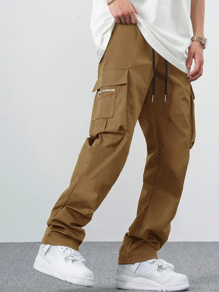 EMRG  Flap Pocket Side Drawstring Waist Cargo Pants - Image 24