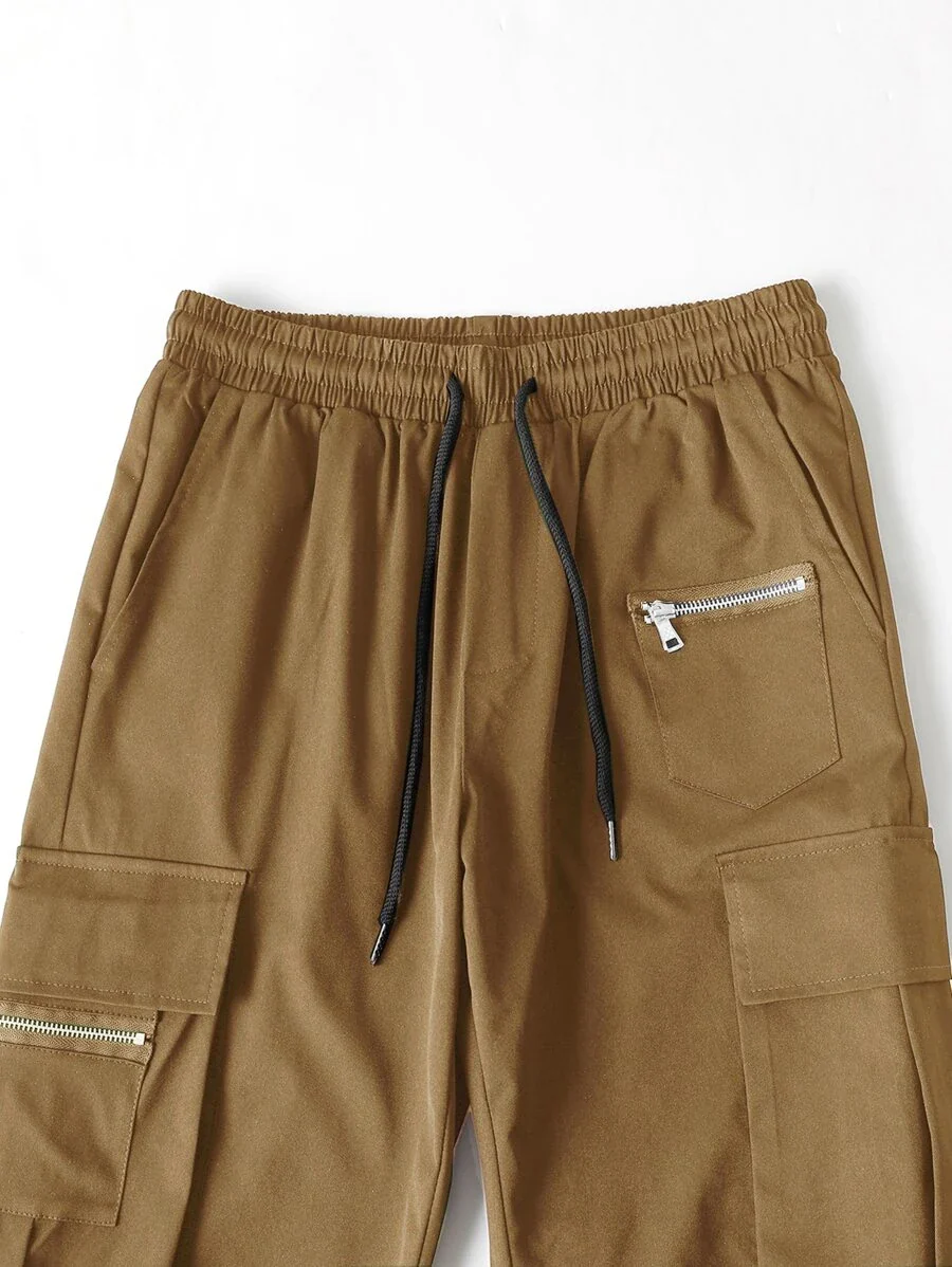EMRG  Flap Pocket Side Drawstring Waist Cargo Pants - Image 26