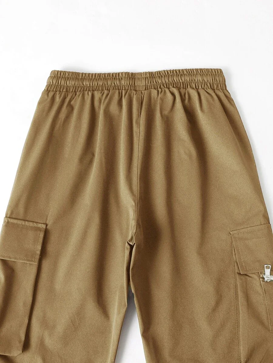 EMRG  Flap Pocket Side Drawstring Waist Cargo Pants - Image 27