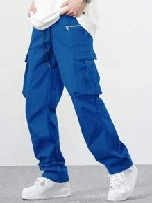 EMRG  Flap Pocket Side Drawstring Waist Cargo Pants - Image 29