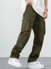 EMRG  Flap Pocket Side Drawstring Waist Cargo Pants - Image 3