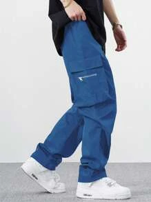 EMRG  Flap Pocket Side Drawstring Waist Cargo Pants - Image 32