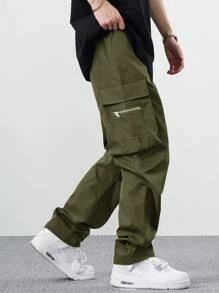 EMRG  Flap Pocket Side Drawstring Waist Cargo Pants - Image 4