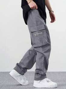 EMRG  Flap Pocket Side Drawstring Waist Cargo Pants - Image 41