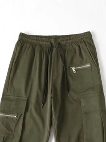 EMRG  Flap Pocket Side Drawstring Waist Cargo Pants - Image 5