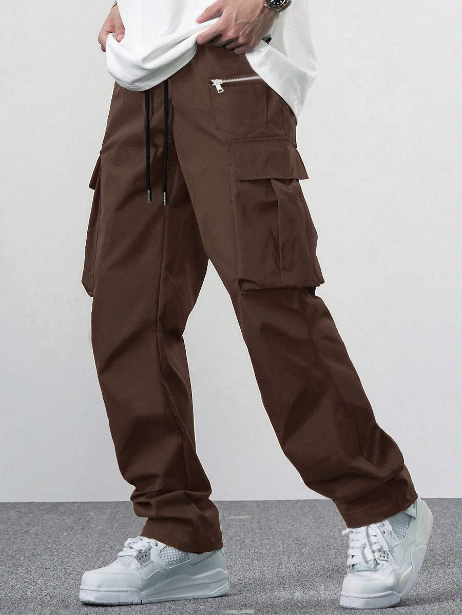 EMRG  Flap Pocket Side Drawstring Waist Cargo Pants - Image 53