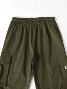 EMRG  Flap Pocket Side Drawstring Waist Cargo Pants - Image 6
